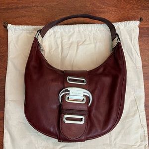 Michael Kors burgundy leather hobo handbag purse w/ original dust bag
